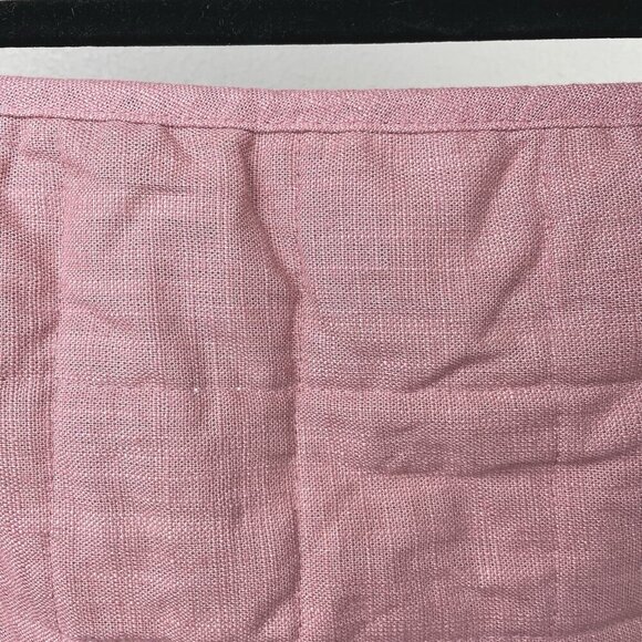 Casaluna Dusty Rose Quilted Pillow Cases Euro Shams Pink Linen Blend Square - Picture 9 of 11